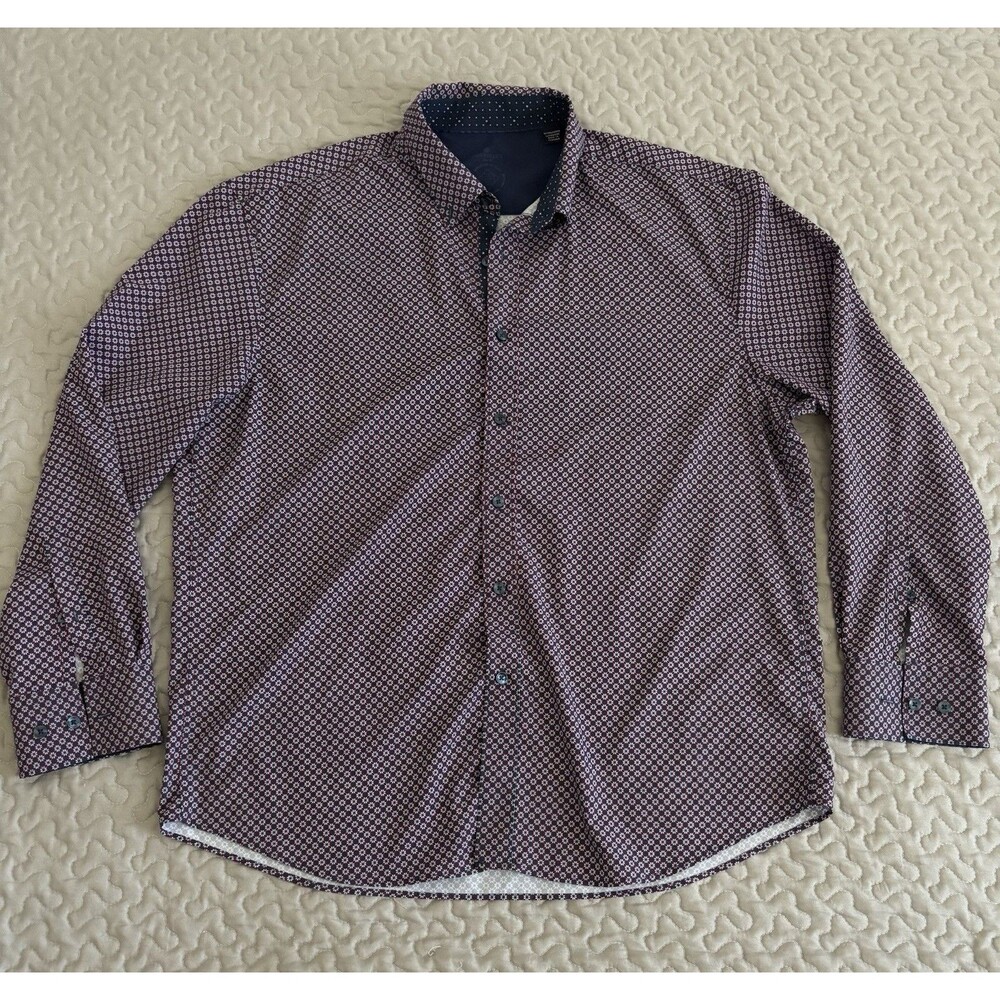 Con.Struct Shirt Mens XL Long Sleeve Button Up 4 Way Stretch Moisture Wicking